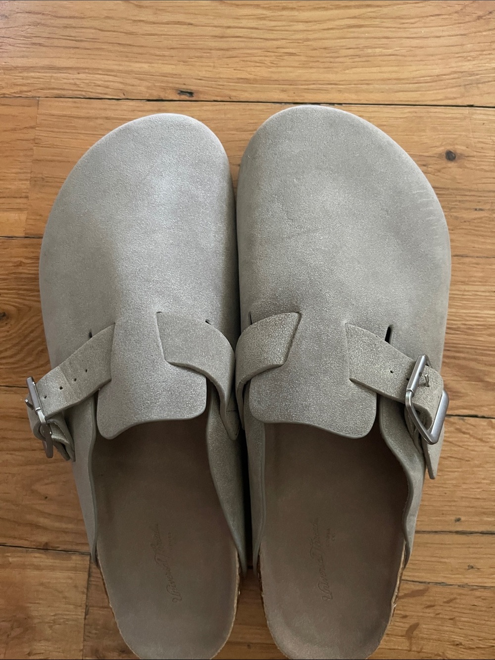 Universal Thread Suede Clog Mules in Light Taupe